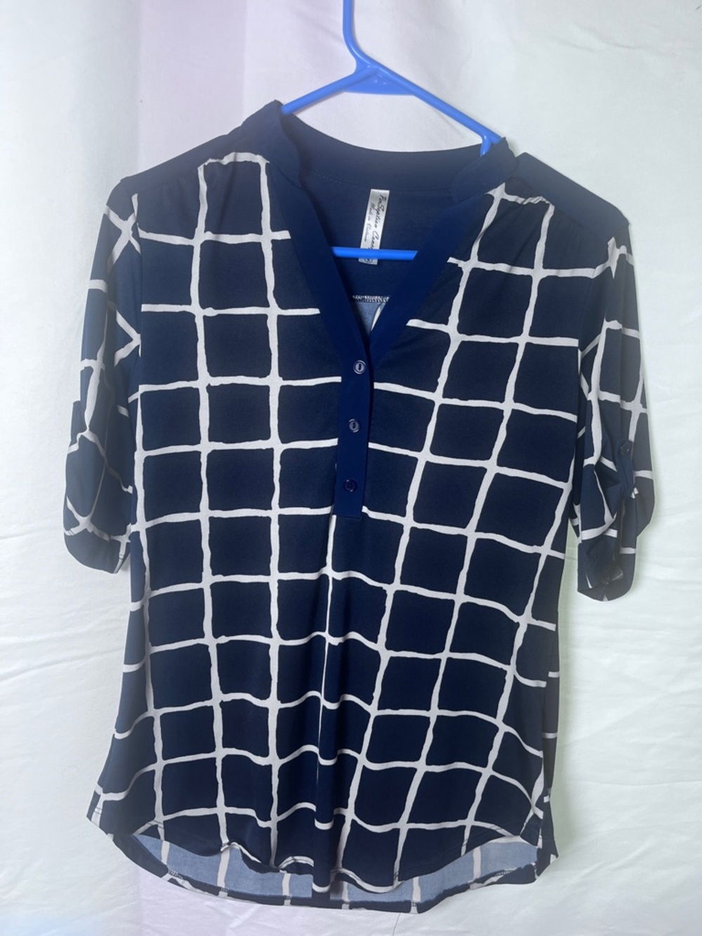 PerSeption Concept Navy and White Striped Top